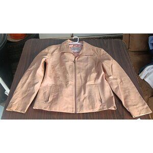 Wilson’s Leather Maxima Women’s Beige Leather Jacket M Medium Thinsulate Lined